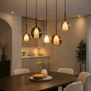 Závěsné svítidlo s.luce Belluna 5-světelné 160 cm čiré sklo small 5