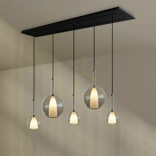 Kontrola Závěsné svítidlo s.luce Belluna 5-světelné 160 cm čiré sklo
