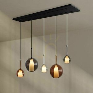 Závěsné svítidlo s.luce Belluna 5-světelné 160 cm čiré sklo small 7