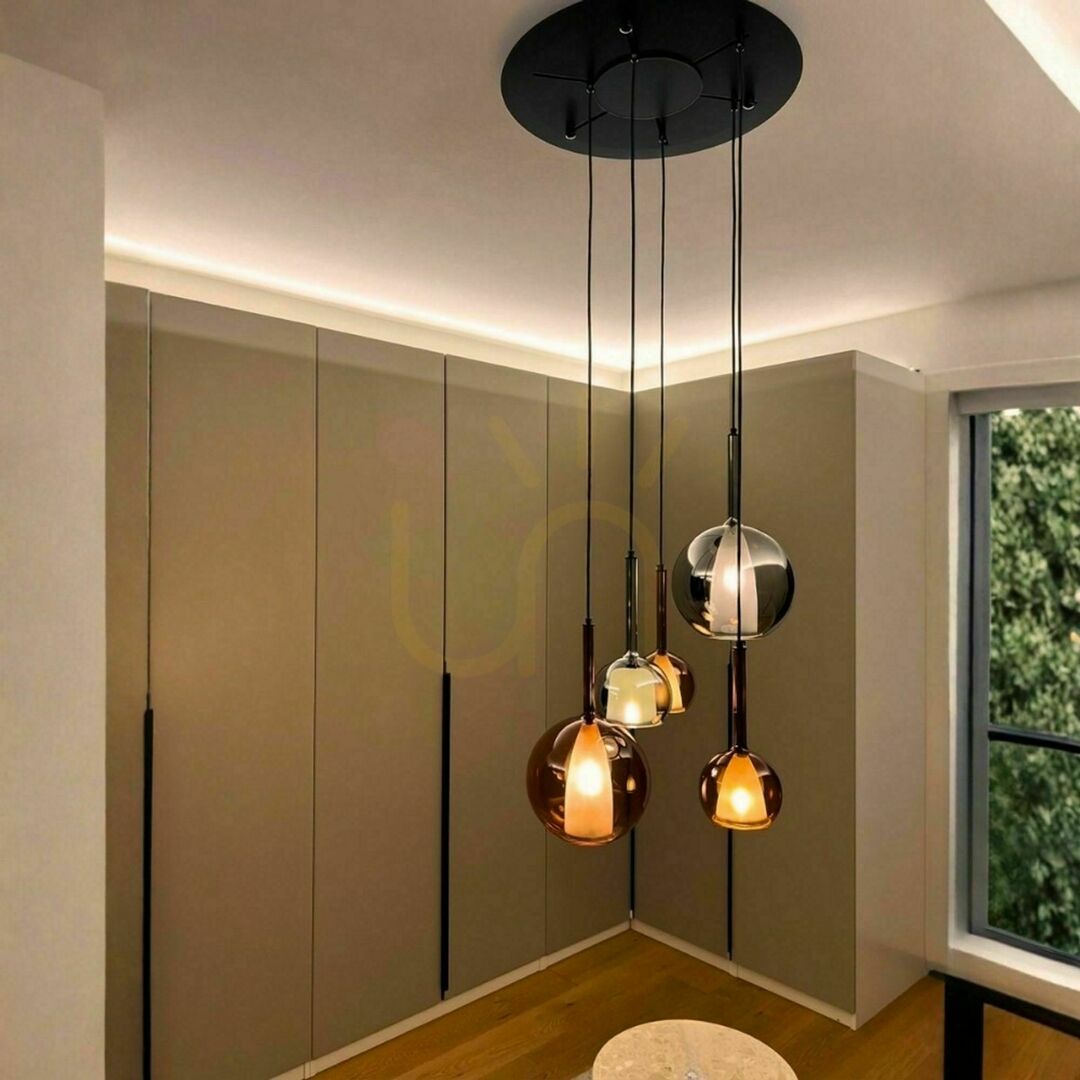 Náhled Lustr s.luce Belluna 5 světel kouřové sklo Ø 60 cm Lustr s.luce Belluna 5 světel kouřové sklo Ø 60 cm