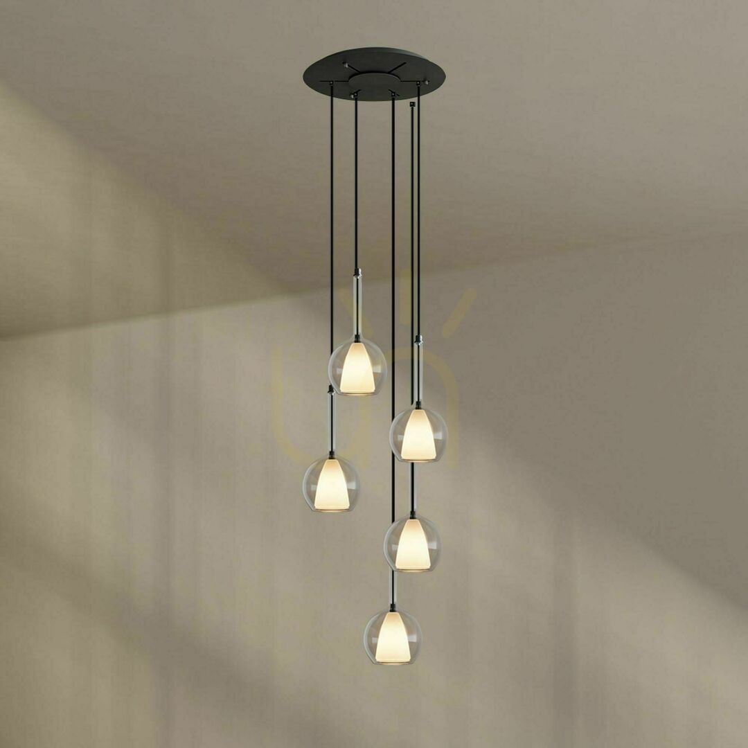 Zobrazit Lustr s.luce Belluna 5 světel kouřové sklo Ø 60 cm Lustr s.luce Belluna 5 světel kouřové sklo Ø 60 cm