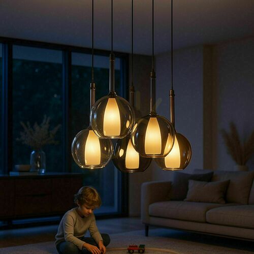 Kontrola Lustr s.luce Belluna 5xE14/E27 hnědý Ø60 cm 500 cm nabíjení