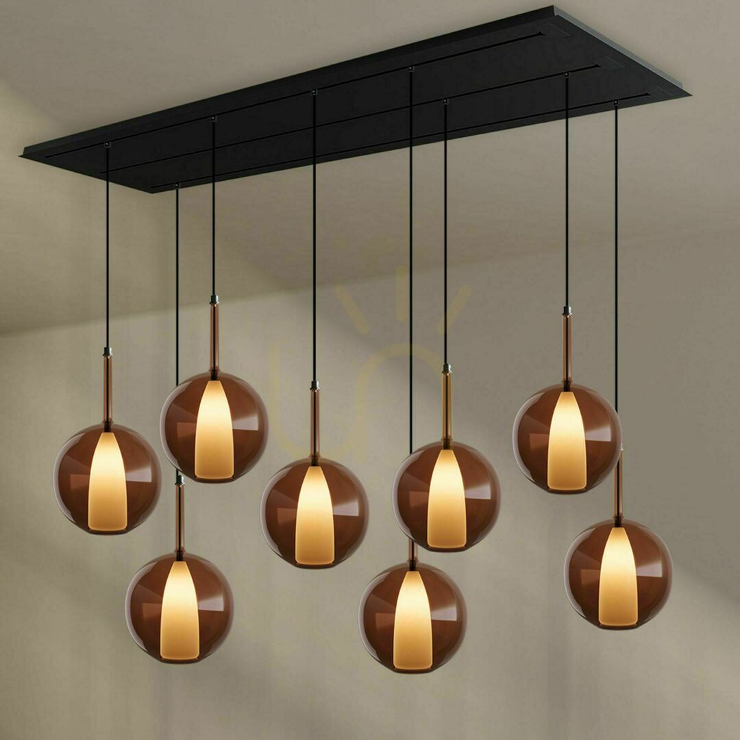 Kontrola Lustr s.luce Belluna 8 světel sklo kov transparentní, 200 cm Lustr s.luce Belluna 8 světel sklo kov transparentní, 200 cm