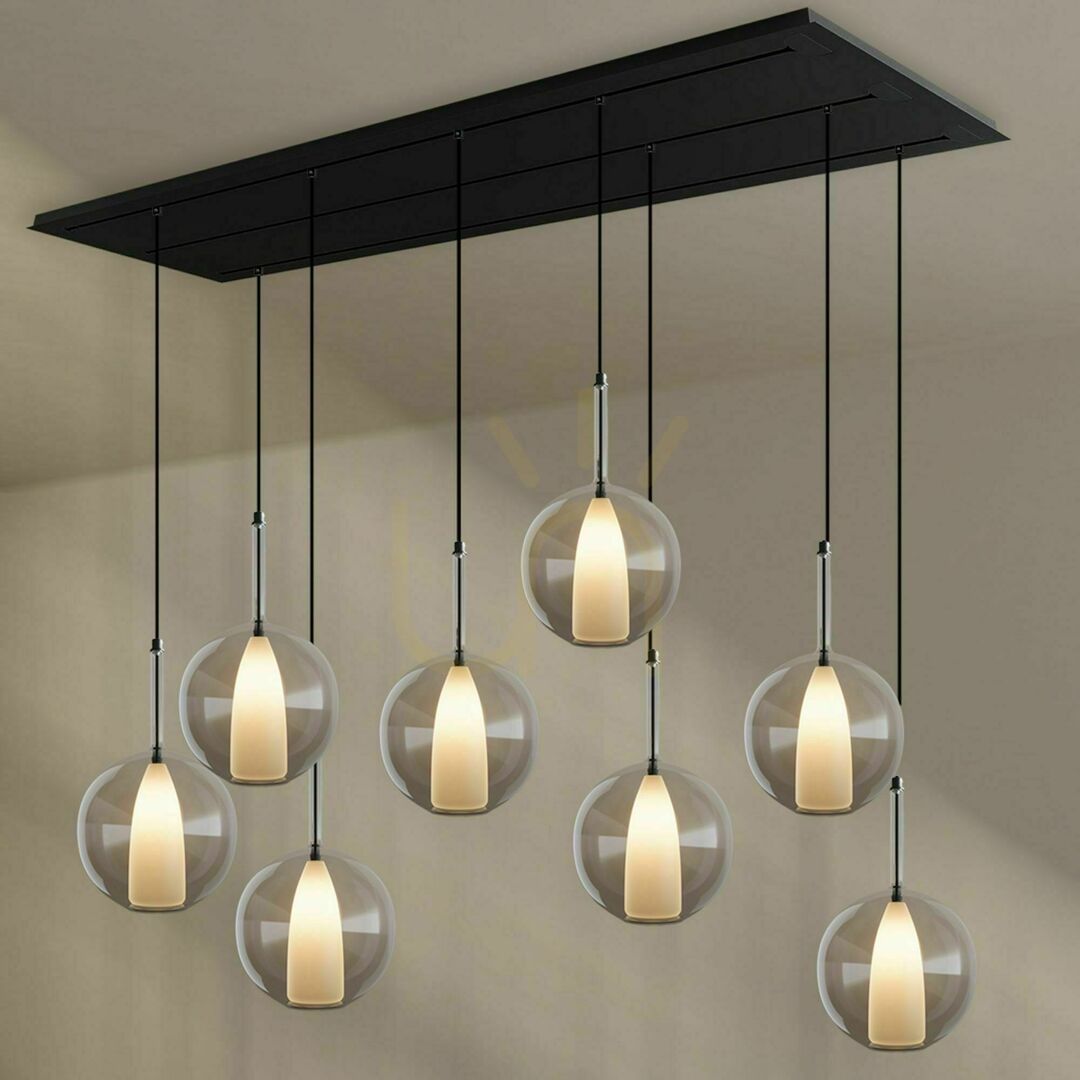 Náhled Lustr s.luce Belluna 8 světel sklo kov transparentní, 200 cm Lustr s.luce Belluna 8 světel sklo kov transparentní, 200 cm