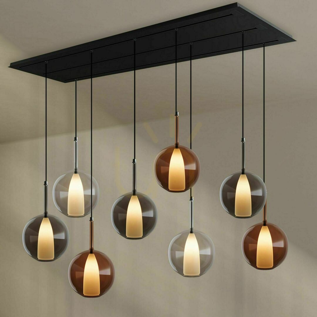 Zobrazit Lustr s.luce Belluna 8 světel sklo kov transparentní, 200 cm Lustr s.luce Belluna 8 světel sklo kov transparentní, 200 cm