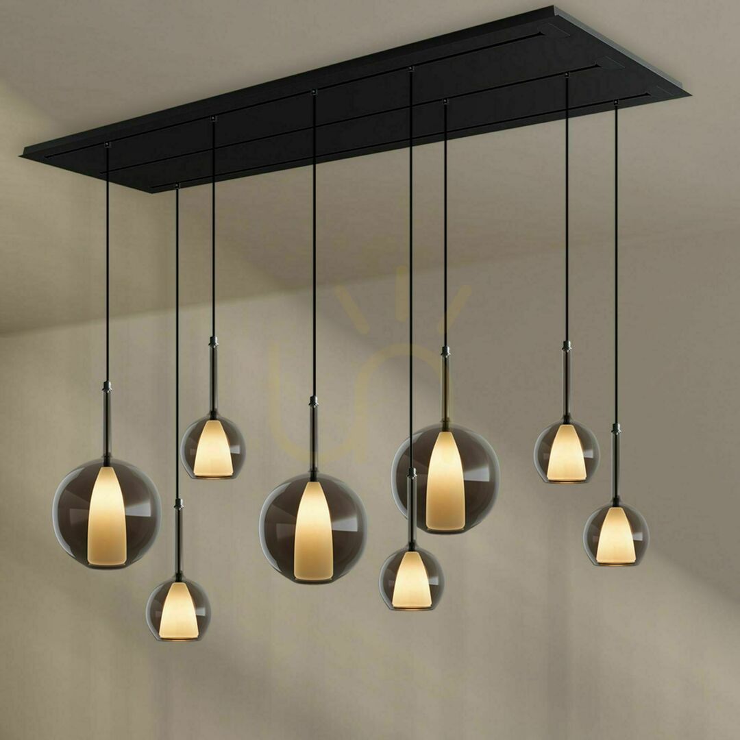 Zobrazit Lustr s.luce Belluna 8 světel sklo kov transparentní, 200 cm Lustr s.luce Belluna 8 světel sklo kov transparentní, 200 cm