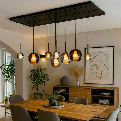 Kontrola Lustr s.luce Belluna 8 světel sklo kov transparentní, 200 cm