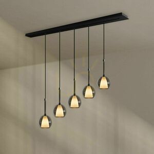 Lustr s.luce Belluna 5x E27 sklo a kov, multicolor, 160 cm baldachýn small 1