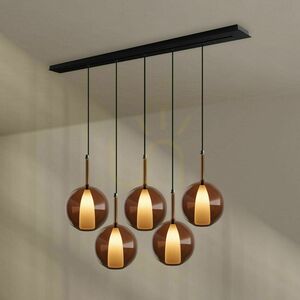 Lustr s.luce Belluna 5x E27 sklo a kov, multicolor, 160 cm baldachýn small 4