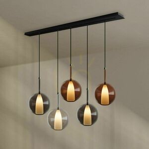 Závěsné svítidlo s.luce Belluna 5x E27 kouřové sklo, 160 cm baldachýn small 8
