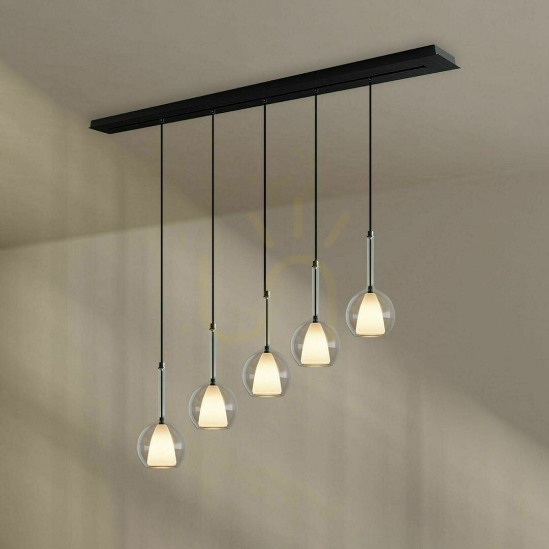 Náhled Závěsné svítidlo s.luce Belluna 5x E27 sklo transparentní 160 cm pro jídelní stůl Závěsné svítidlo s.luce Belluna 5x E27 sklo transparentní 160 cm pro jídelní stůl