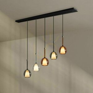 Závěsné svítidlo s.luce Belluna 5x E27 sklo transparentní 160 cm pro jídelní stůl 3 Závěsné svítidlo s.luce Belluna 5x E27 sklo transparentní 160 cm pro jídelní stůl small 3