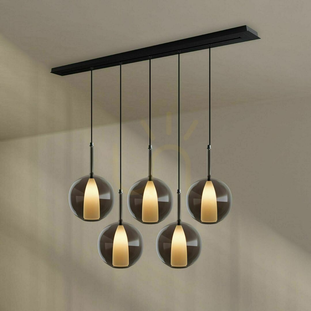 Kontrola Závěsné svítidlo s.luce Belluna 5x E27 sklo transparentní 160 cm pro jídelní stůl Závěsné svítidlo s.luce Belluna 5x E27 sklo transparentní 160 cm pro jídelní stůl