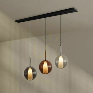 Lustr s.luce Belluna 3x E27 hnědý sklo kov 24 cm small 10