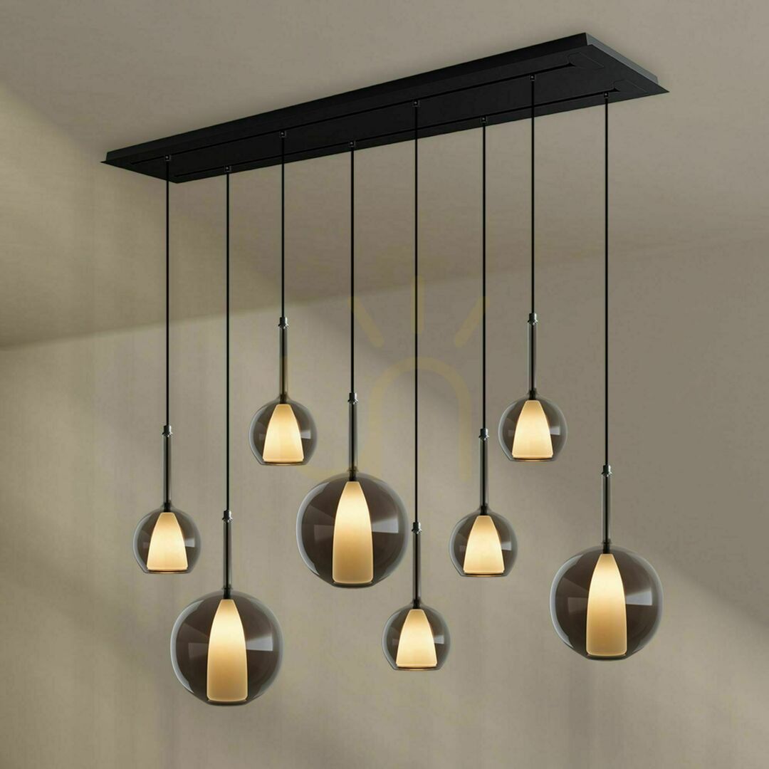 Náhled Závěsné svítidlo s.luce Belluna 8x E14 sklo a kov, dvouřadé, vícebarevné Závěsné svítidlo s.luce Belluna 8x E14 sklo a kov, dvouřadé, vícebarevné
