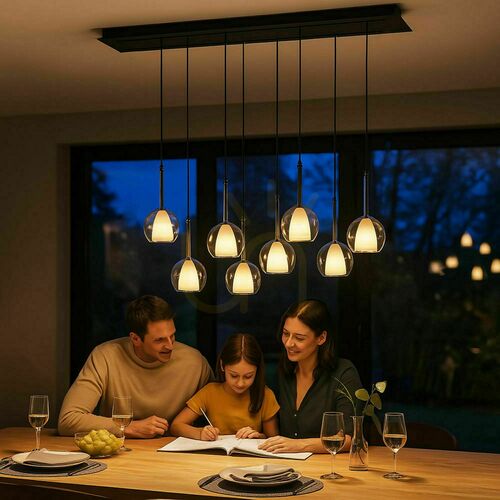 Kontrola Závěsné svítidlo s.luce Belluna 8ramenné hnědé, sklo a kov, 160 cm