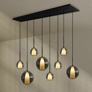 Závěsné svítidlo s.luce Belluna 8ramenné, sklo, čiré, 160 cm, dvouřadé small 2