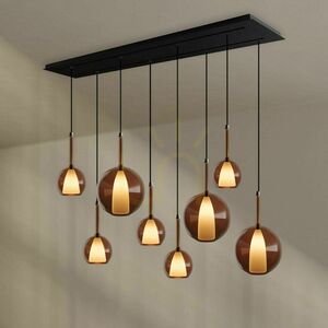 Lustr s.luce Belluna zakouřené sklo, 8ramenný, 160 cm, dvouřadý 1 Lustr s.luce Belluna zakouřené sklo, 8ramenný, 160 cm, dvouřadý small 1