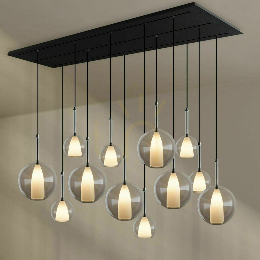 Náhled Lustr s.luce Belluna 12ramenný, sklo, průhledný, minimalistický, 200 cm Lustr s.luce Belluna 12ramenný, sklo, průhledný, minimalistický, 200 cm
