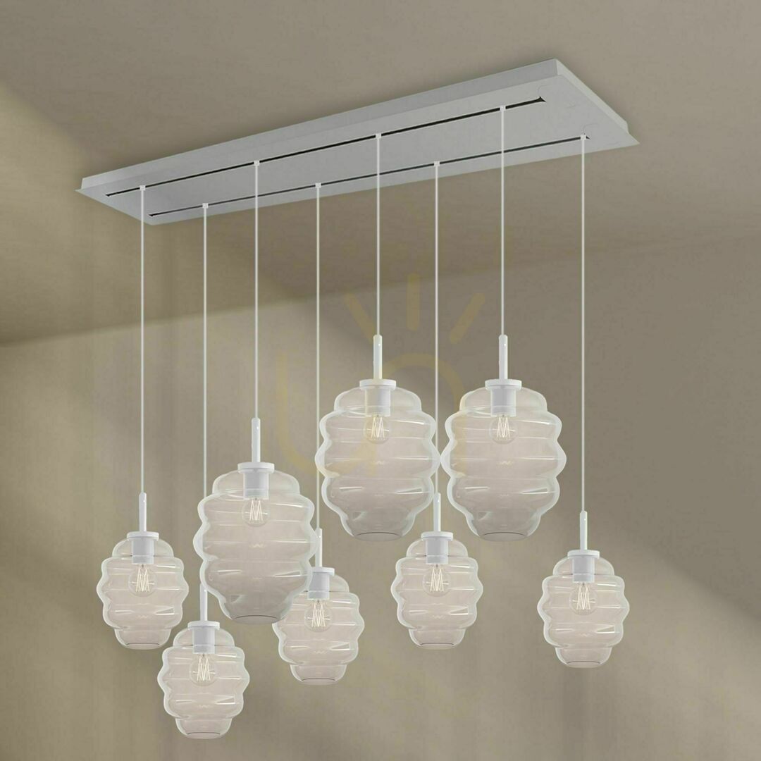 Zobrazit Lustr s.luce Echos 8x E27 sklo kov transparentní 2 řady Ø 18/25 cm Lustr s.luce Echos 8x E27 sklo kov transparentní 2 řady Ø 18/25 cm