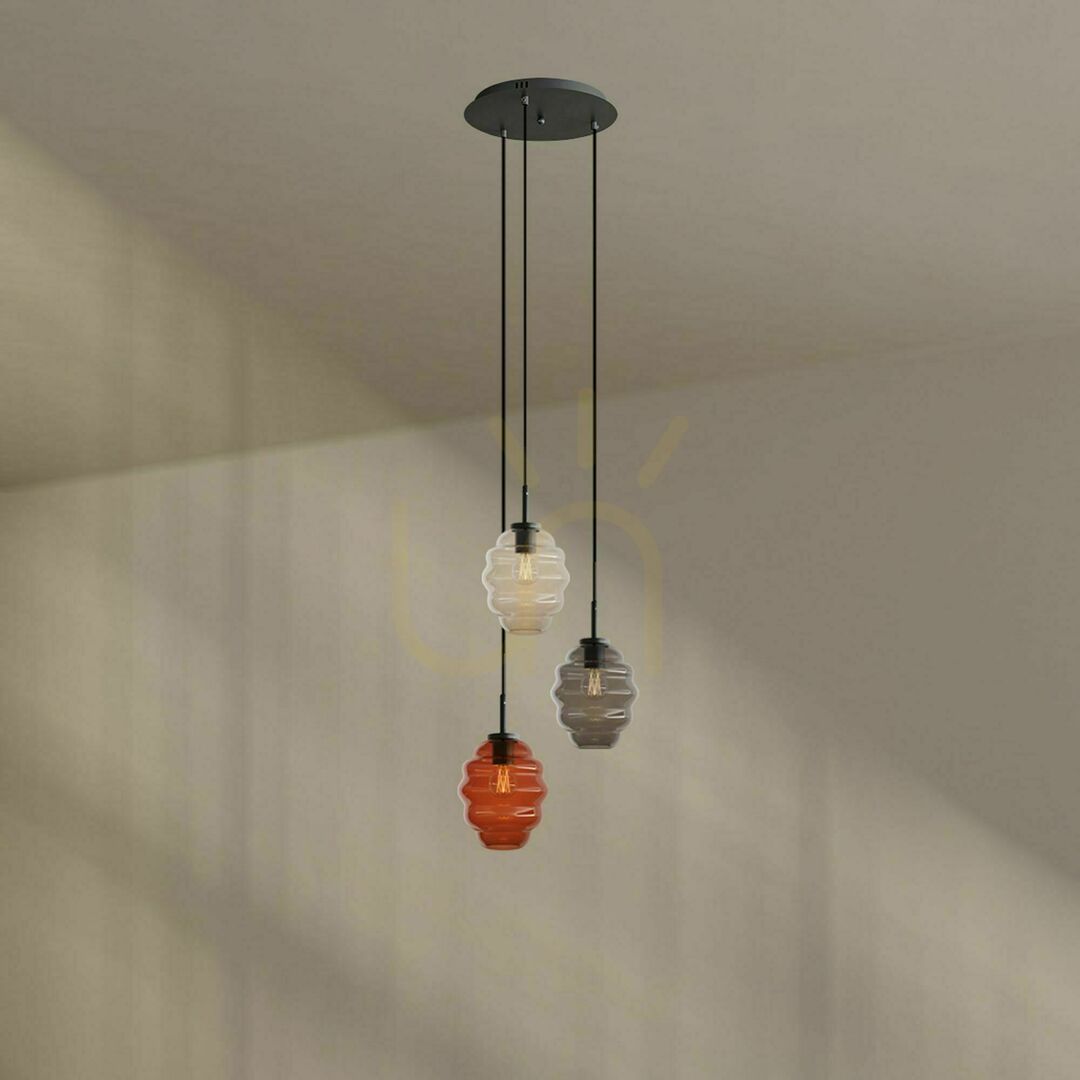 Zobrazit Lustr s.luce Echos černý 3x E27 sklo/kov, galerie, 40 cm Lustr s.luce Echos černý 3x E27 sklo/kov, galerie, 40 cm
