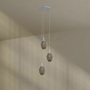 Lustr s.luce Echos 3ramenný hnědý skleněný moderní 18 cm small 6