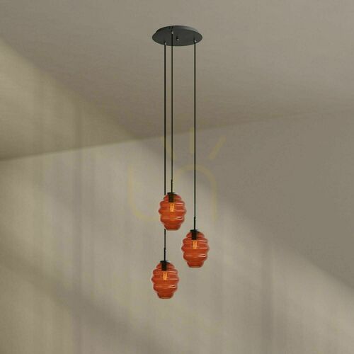 Kontrola Lustr s.luce Echos 3ramenný skleněný, průhledný, E27, Ø 40 cm