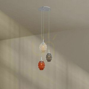 Lustr s.luce Echos bílý skleněný 3ramenný moderní Ø 40 cm 8 Lustr s.luce Echos bílý skleněný 3ramenný moderní Ø 40 cm small 8