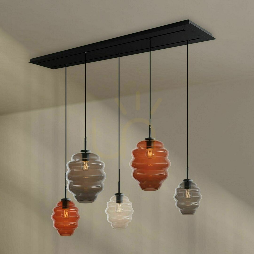 Náhled Lustr s.luce Echos 5x E27 40 W vícebarevný 160 cm Ø 18/25 cm Lustr s.luce Echos 5x E27 40 W vícebarevný 160 cm Ø 18/25 cm