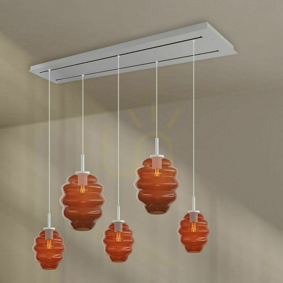 Zobrazit Lustr s.luce Echos 5x E27 40 W vícebarevný 160 cm Ø 18/25 cm Lustr s.luce Echos 5x E27 40 W vícebarevný 160 cm Ø 18/25 cm