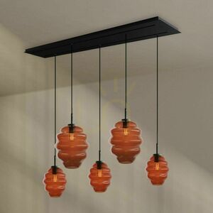 Lustr s.luce Echos bílý sklo kov 5 ramen 160 cm Ø 18/25 cm small 2