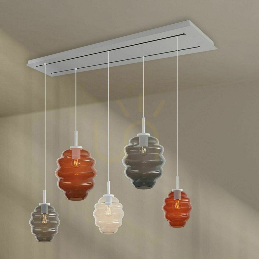 Pohled Lustr s.luce Echos 5x E27 40 W vícebarevný minimalistický Ø 18/25 cm Lustr s.luce Echos 5x E27 40 W vícebarevný minimalistický Ø 18/25 cm