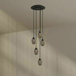 Lustr s.luce Echos 5x E27 hnědý sklo kov 60 cm regulovatelný 2 Lustr s.luce Echos 5x E27 hnědý sklo kov 60 cm regulovatelný small 2