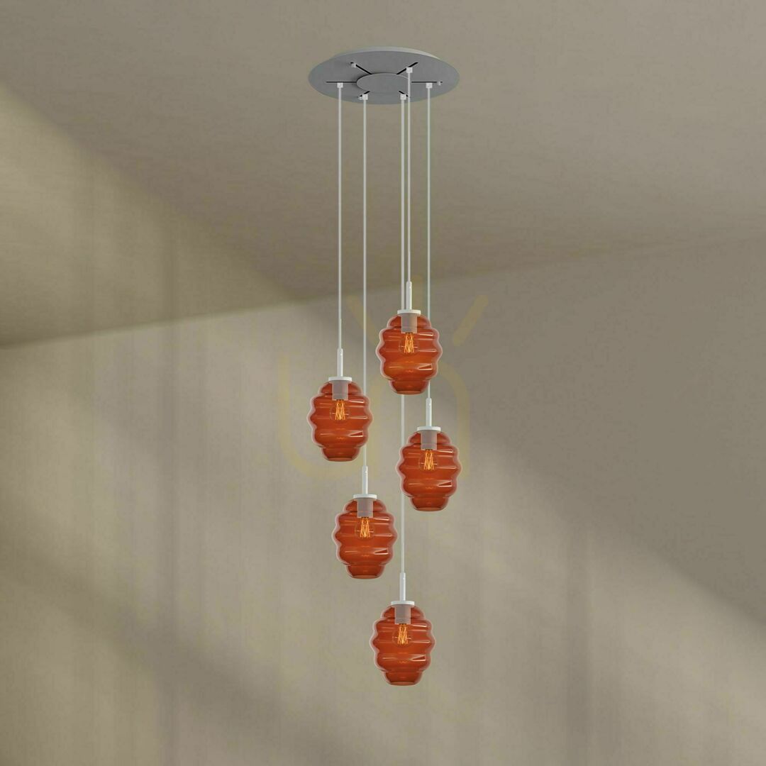 Kontrola Lustr s.luce Echos 5x E27 skleněný transparentní Ø 60 cm 110 cm Lustr s.luce Echos 5x E27 skleněný transparentní Ø 60 cm 110 cm