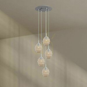 Lustr s.luce Echos 5ramenný černý skleněný moderní Ø 60 cm small 8