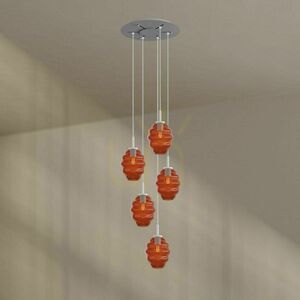 Lustr s.luce Echos 5ramenný hnědý skleněný, Ø 60 cm, E27 small 5