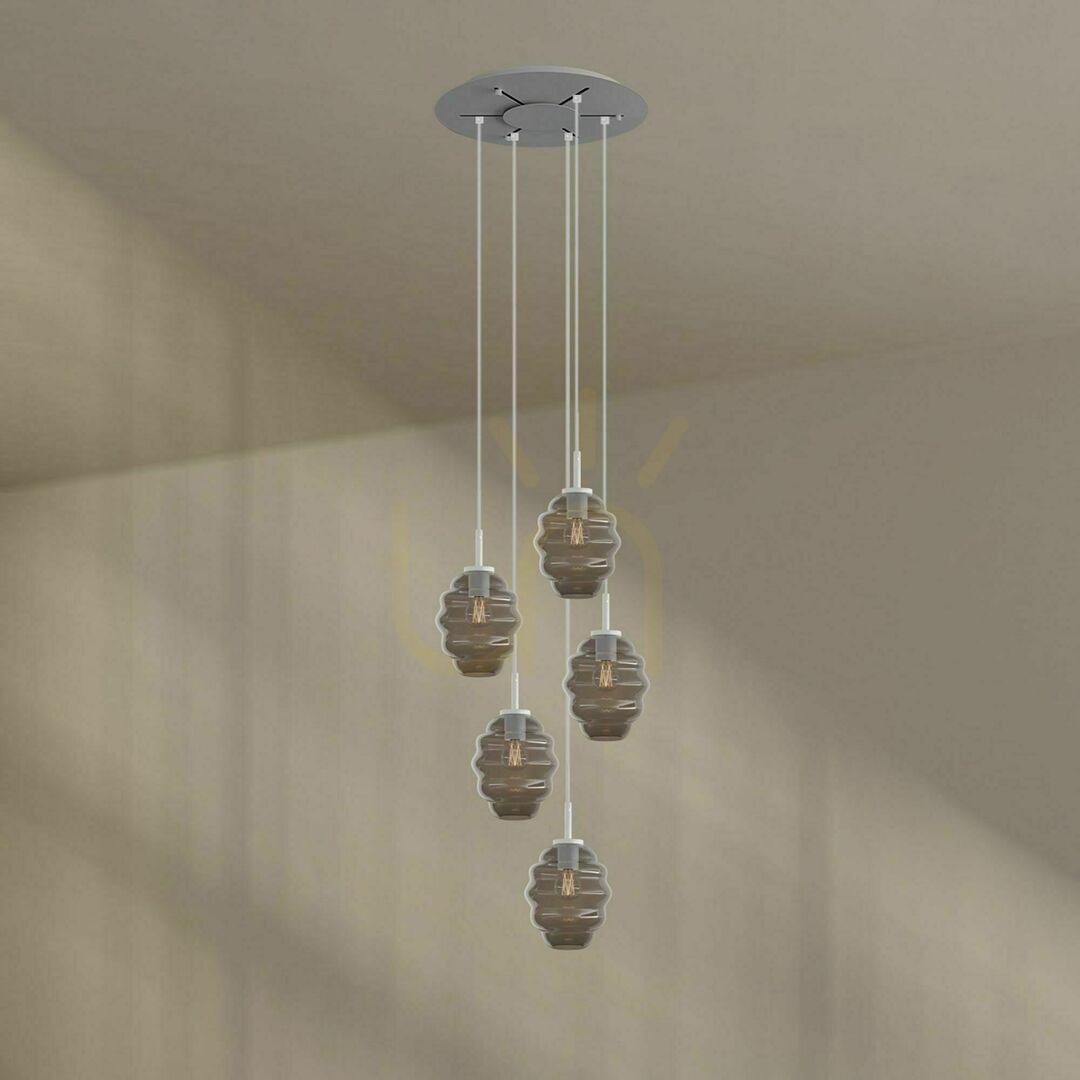 Pohled Lustr s.luce Echos 5ramenný galerie Ø 60 cm vícebarevný Lustr s.luce Echos 5ramenný galerie Ø 60 cm vícebarevný