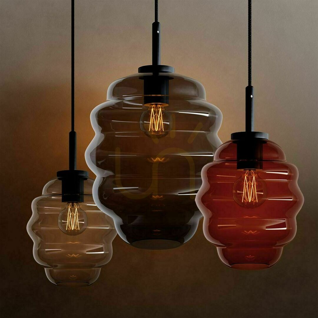 Kontrola Lustr s.luce Echos 3x E27 hnědý sklo kov, závěsný nad jídelní stůl Ø18 cm Lustr s.luce Echos 3x E27 hnědý sklo kov, závěsný nad jídelní stůl Ø18 cm