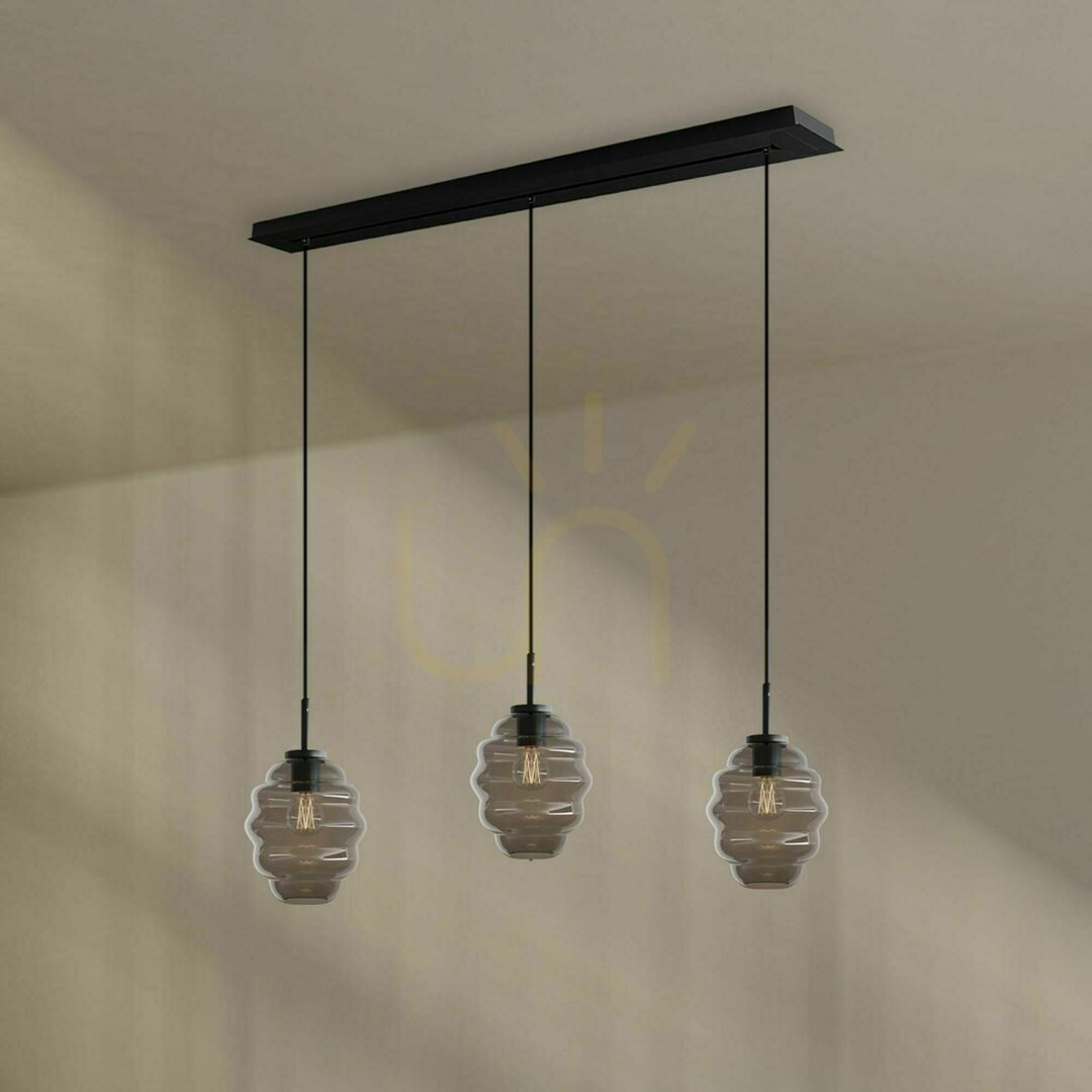 Náhled Lustr s.luce Echos 3x E27 hnědý sklo kov, závěsný nad jídelní stůl Ø18 cm Lustr s.luce Echos 3x E27 hnědý sklo kov, závěsný nad jídelní stůl Ø18 cm