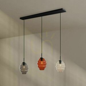 Lustr s.luce Echos 3x E27 hnědý sklo kov, závěsný nad jídelní stůl Ø18 cm 4 Lustr s.luce Echos 3x E27 hnědý sklo kov, závěsný nad jídelní stůl Ø18 cm small 4
