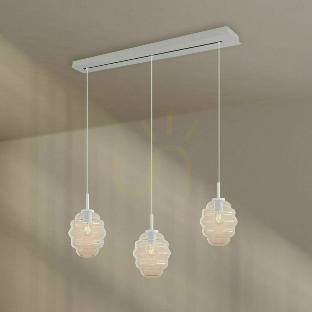 Zobrazit Lustr s.luce Echos 3x E27 hnědý sklo kov, závěsný nad jídelní stůl Ø18 cm Lustr s.luce Echos 3x E27 hnědý sklo kov, závěsný nad jídelní stůl Ø18 cm