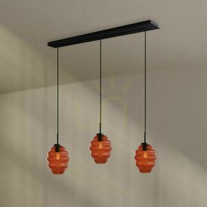 Lustr s.luce Echos černý skleněný 3x E27, 120 cm na jídelní stůl small 0