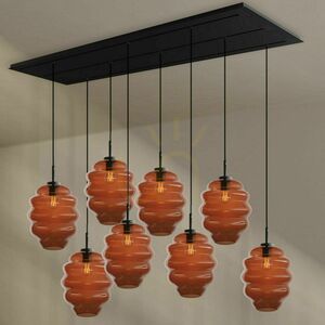 Lustr s.luce Echos hnědý sklo kov 8x E27 Ø25 cm LED stmívatelný small 11