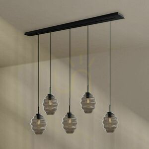 Závěsné svítidlo s.luce Echos, 5 světel, 160 cm, hnědé sklo / černá stropní krytka small 12