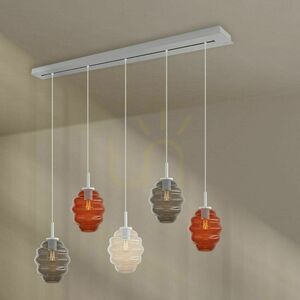 Závěsné svítidlo s.luce Echos, 5 světel, 160 cm, hnědé sklo / černá stropní krytka small 9