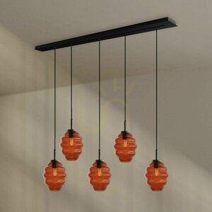 Lustr s.luce Echos 5x E27 sklo transparentní Ø 18 cm, 150 cm, stmívatelný small 11