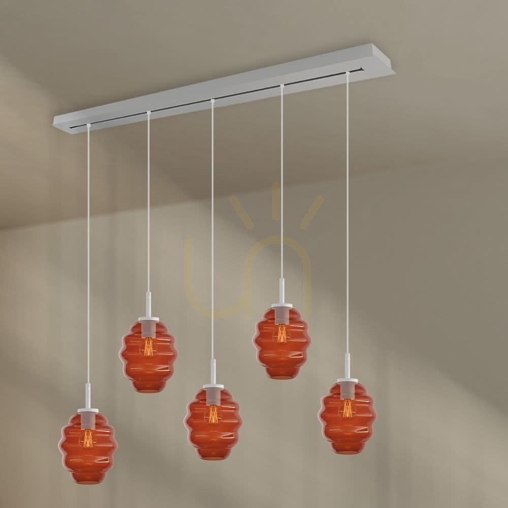 Kontrola Lustr s.luce Echos 5ramenný hnědý sklo kov Ø 18 cm E27 stmívatelný Lustr s.luce Echos 5ramenný hnědý sklo kov Ø 18 cm E27 stmívatelný
