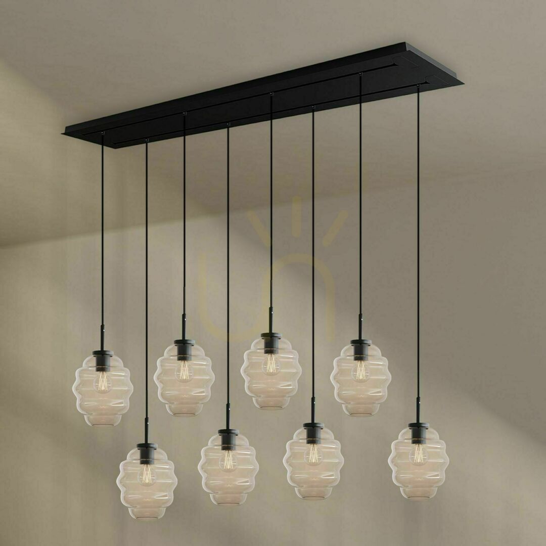 Náhled Lustr s.luce Echos 8ramenný hnědý sklo kov Ø 18 cm Lustr s.luce Echos 8ramenný hnědý sklo kov Ø 18 cm