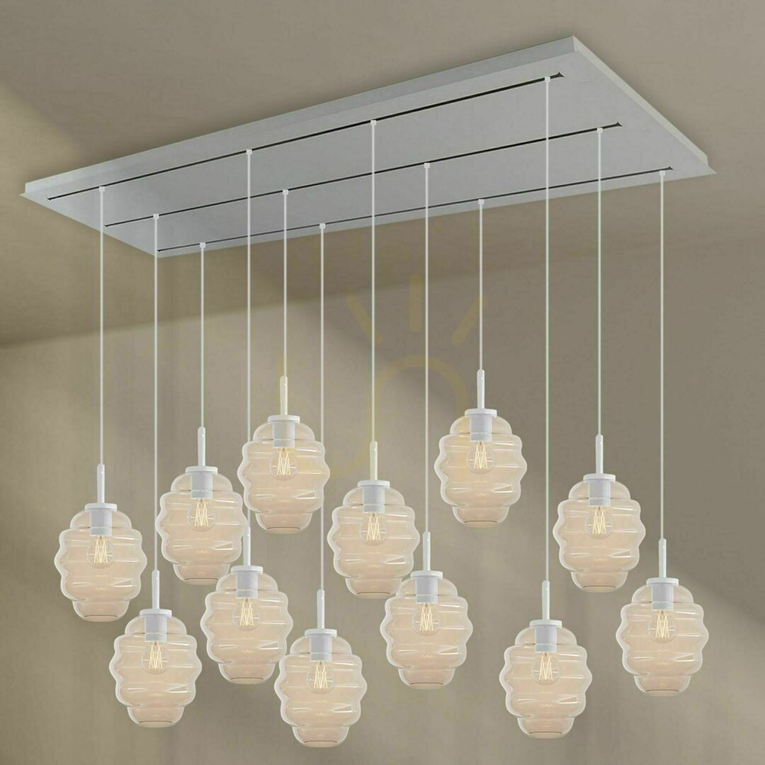 Kontrola Lustr s.luce Echos 12ramenný skleněný průhledný Ø 18 cm hnědý to 200 cm Lustr s.luce Echos 12ramenný skleněný průhledný Ø 18 cm hnědý to 200 cm