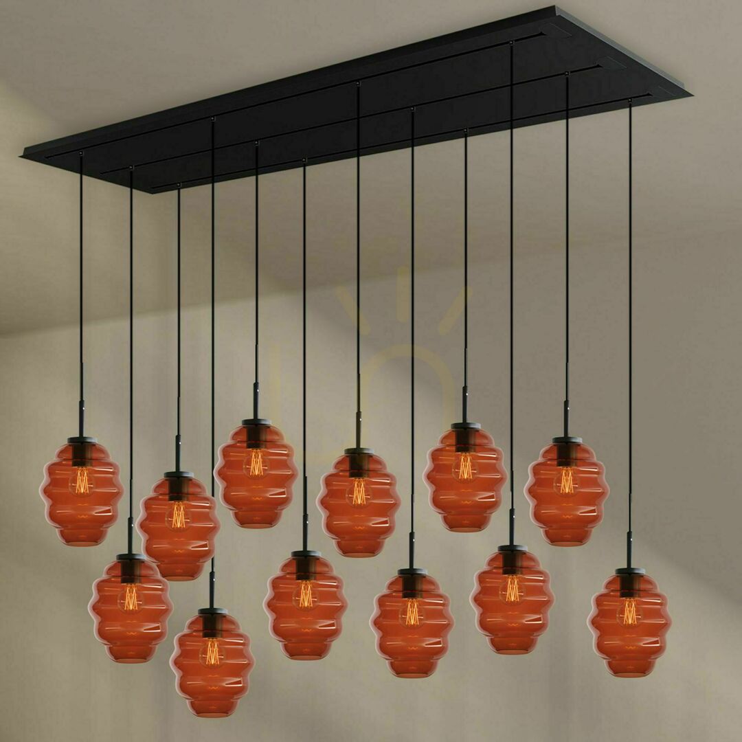 Náhled Lustr s.luce Echos 12ramenný skleněný průhledný Ø 18 cm hnědý to 200 cm Lustr s.luce Echos 12ramenný skleněný průhledný Ø 18 cm hnědý to 200 cm